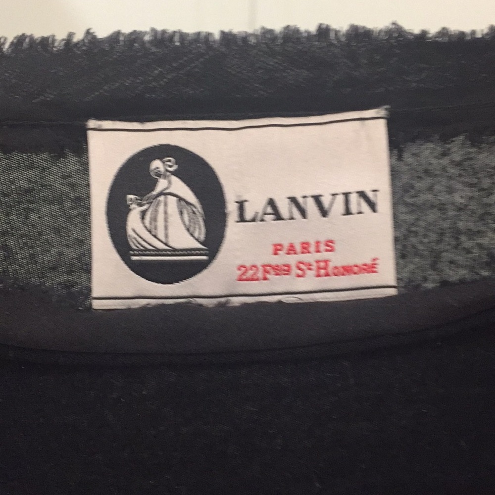 Lanvin Paris black fringe T-shirt - Picture 2 of 3